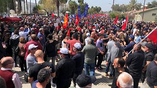 Πορεία διαμαρτυρίας συνδικάτων και συνδικαλιστικών οργανώσεων στα κατεχόμενα