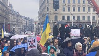 Tüntetés a független Ukrajnáért Budapesten, 2022. 04. 02-án