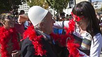 Ηλικιωμένος Αλβανός με το παραδοσιακό καπέλο κελέσι