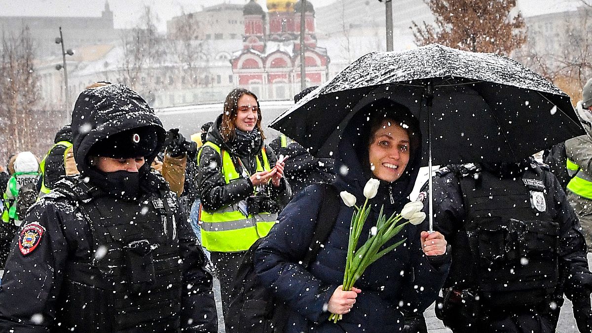 Задержания на антивоенной акции в Москве