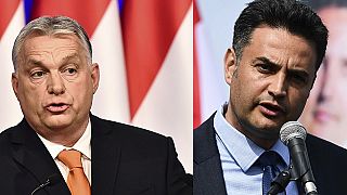 Viktor Orban (links im Bild) und Peter Marki-Zay.