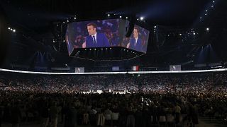 Fransa Cumhurbaşkanı Emmanuel Macron'un seçim mitingi