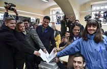 Петер Марки-Зай голосует в Ходмезёвашархее на юге Венгрии, 3 апреля 2022