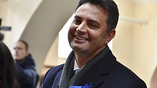 El candidato de la coalición Unidos por Hungría Peter Marky Zay