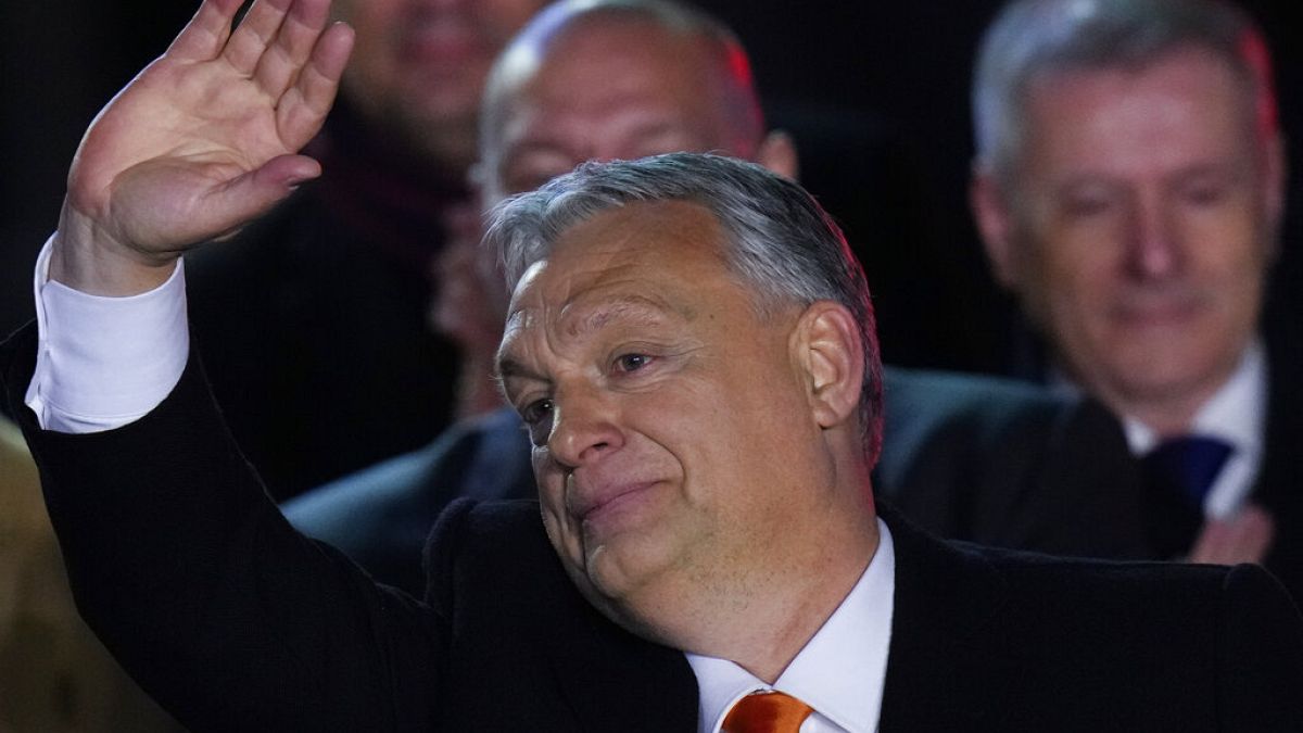 Viktor Orban am Wahlabend am 3. April 2022