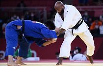 Le Portugais Jorge Fonseca (blanc) lors du tournoi des -100 kg des Jeux olympiques de Tokyo 2020