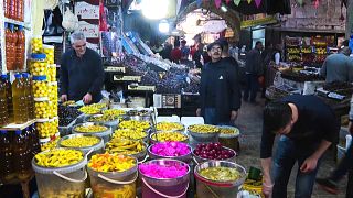 سوق في نابلس في الضفة الغربية، فلسطين