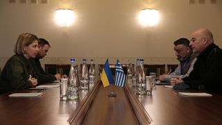 Ο υπουργός Εξωτερικών Νίκος Δένδιας συναντάται με την αναπληρωτή πρωθυπουργό Olha Stefanishyna αρμόδια για την Ευρωπαϊκή και Ευρω-Ατλαντική Ενσωμάτωση της Ουκρανίας