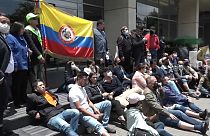 Protesta contra las minas antipersona en Bogotá, Colombia. 