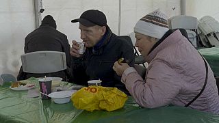 Des réfugiés ukrainiens dans un centre de Zaporijia