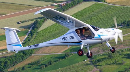Image shows Pipistrel’s Velis Electro plane which Swedish aspiring pilots will use in the course of their flight training.
