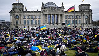 Proteste vor dem Bundestag in Berlin
