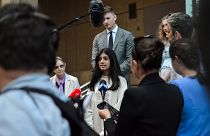 Anjali Sharma speaking after last month's court hearing, during which the 'duty of care' precedent was overturned. 