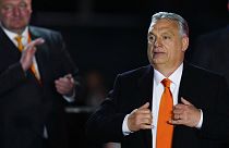 Viktor Orbán na noite das eleições de 3 de Abril.