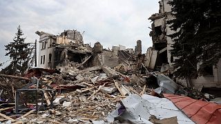 A view of the Mariupol theater damaged during fighting in Mariupol, in territory under the government of the Donetsk People's Republic, eastern Ukraine, Monday, April 4, 2022.