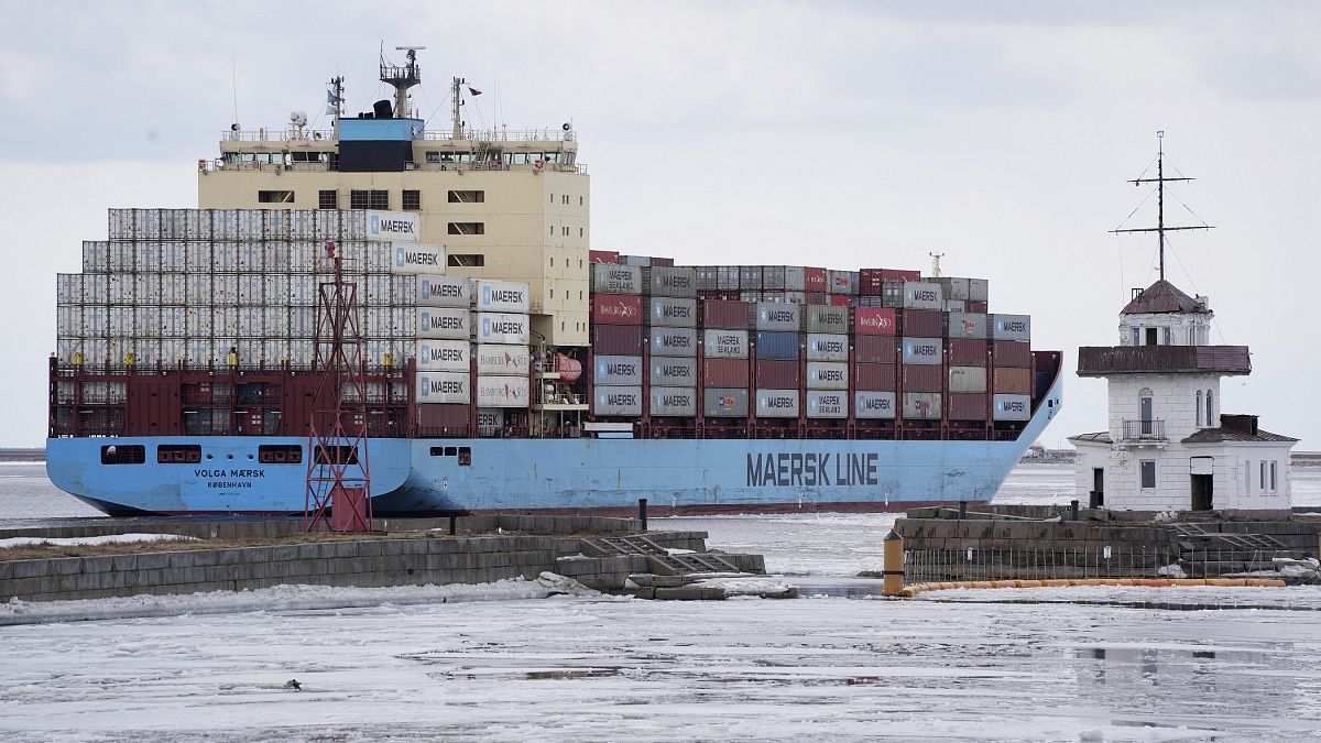 Russisches Frachtschiff Volga Maersk