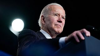 President Joe Biden speaks about the war in Ukraine in Washington, Wednesday, April 6, 2022.