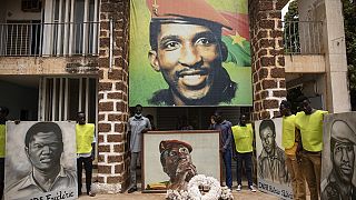 Sankara supporters gather at the monument following court ruling