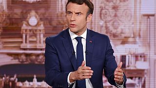 Le président français Emmanuel Macron lors d'une intervention télévisée