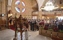 كنيسة النبي إلياس للروم الأرثوذكس في مدينة حلب شمال سوريا في 30 أبريل 2021.