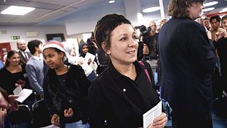 Nobel laureate and previous International Booker Prize winner Olga Tokarczuk, pictured at the Rinkeby Library near Stockholm, 2019