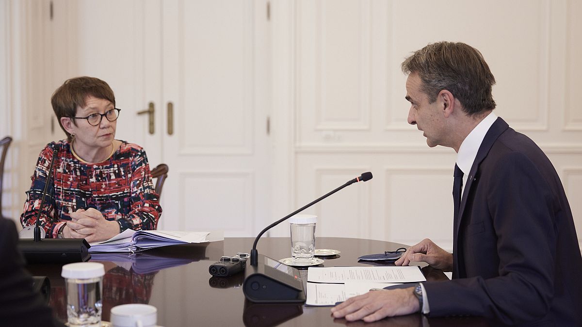 Ο Κυριάκος Μητσοτάκης με την πρόεδρο της EBRD
