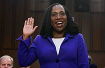 Ketanji Brown Jackson is sworn in for her confirmation hearing before the Senate Judiciary Committee March 21, 2022.
