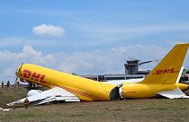 حادثه برای هواپیمای شرکت پستی دی‌اچ‌ال حین فرود اضطراری در فرودگاه سن‌خوزه کاستاریکا