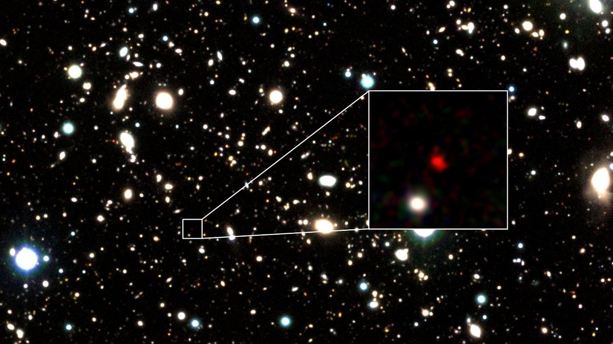 عکس رنگی کهکشان اچ‌دی۱/ تلسکوپ ویستا 