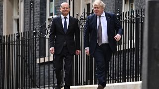Scholz und Johnson in der Downing Street, 8.4.2022 in London