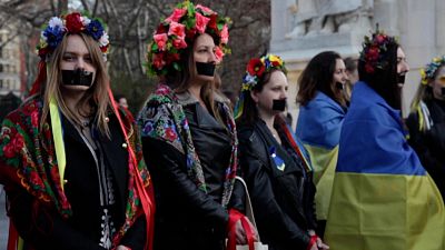 Silent protest in New York for victims of the war in Ukraine