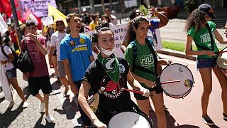 Protestmarsch gegen Präsident Jair Bolsonaro in Sao Paulo