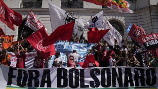 Paro y carestía convocaron en Sao Paulo el descontento contra la gestión del presidente de Brasil Jair Bolsonaro.
