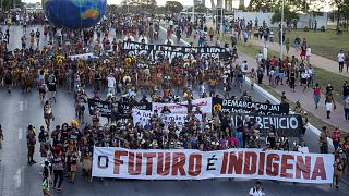 Una delle tante manifestazioni degli indigeni. 