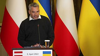 Il Cancelliere austriaco Karl Nehammer in visita a Kiev. (9.4.2022)