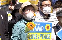 Manifestation contre la guerre en Ukraine à Hiroshima, au Japon