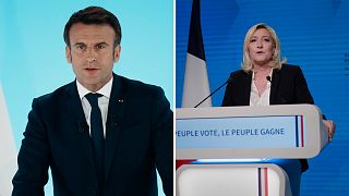 Emmanuel Macron (left) and Marine Le Pen (right)