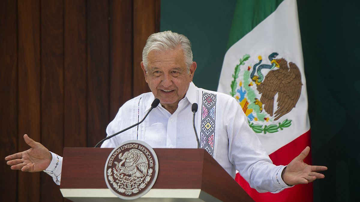 الرئيس المكسيكي أندريس مانويل لوبيز أوبرادور في جزيرة إيسلاس مارياس، المكسيك.