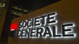 Le logo de la banque Société Générale sur un bâtiment à Paris