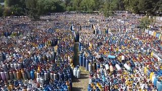 El cementerio de miles de tanques de gas está ubicado en la capital mexicana, Ciudad de México, Me´xico, 5/4/2022