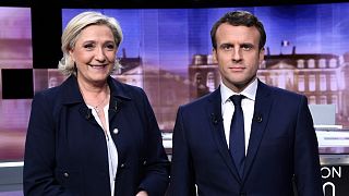 La ultraderechista, marine Le Pen y el presidente Emmanuel Macron. Los dos candidatos a la presidencia de Francia.