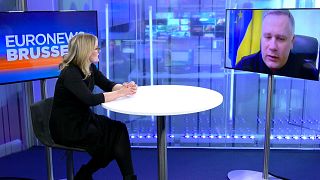 Замглавы Офиса президента Украины Игорь Жовква даёт интервью Euronews