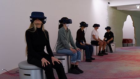 Visitors enter the alien through VR at the Serpentine