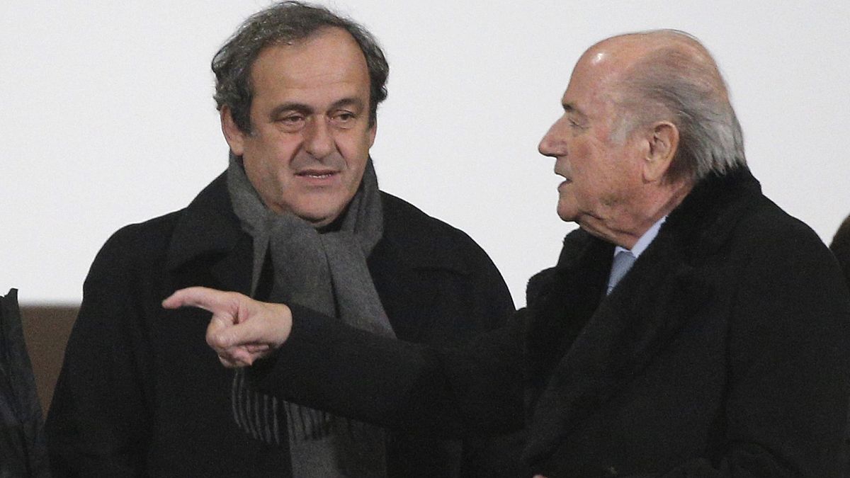 Michel Platini (L) and Sepp Blatter (R) were charged by Swiss prosecutors in November.