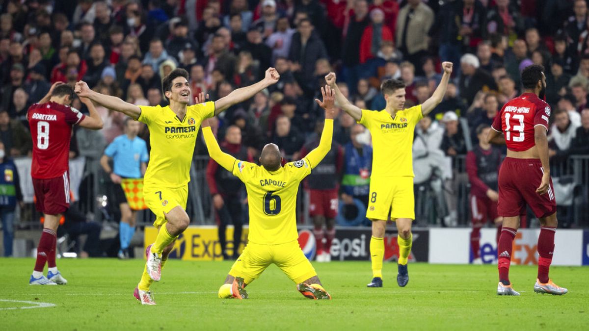 Jogadores do Villarreal celebram passagem às meias-finais da Liga dos Campeões