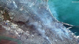 Δορυφορική φωτογραφία δείχνει βομβαρδισμένη περιοχή στη Μαριούπολη