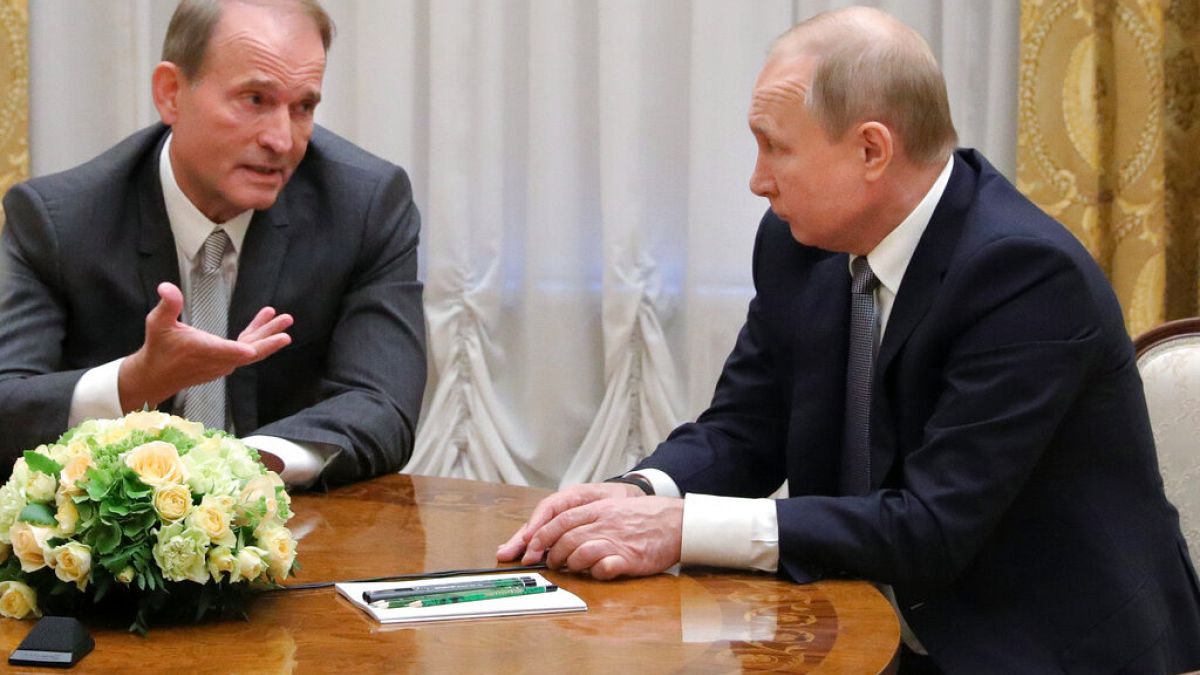 Medvedcsuk és Putyin egy 2019-es találkozón