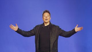 Tesla CEO Elon Musk introduces the Cybertruck at Tesla's design studio Thursday, Nov. 21, 2019
