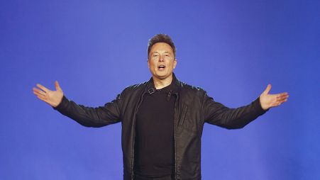 Tesla CEO Elon Musk introduces the Cybertruck at Tesla's design studio Thursday, Nov. 21, 2019, in Hawthorne, Calif.