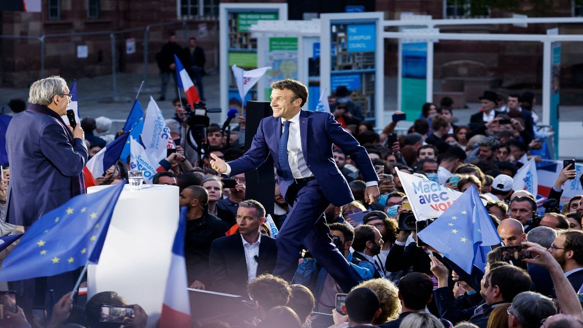 Emmanuel Macron, French president, candidate for re-election 